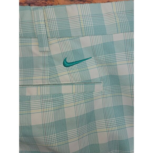 Nike Golf Mens Plaid Light Blue Checkered Shorts 42 Polyester/Spandex - Picture 5 of 7